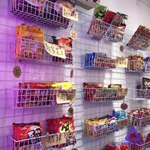 Hanging frame wall hanging hanging rack hole plate containing basket snacks show rack Super market shelf hanging basket italicate snacks