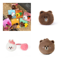 Clearance Korean Line Friends Brown bear childhood double-headed rope hair ring Hair rope Plush hair accessories Headdress