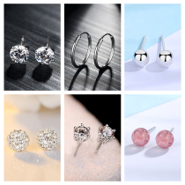 925 sterling silver sleeping without picking ear pierced stud earrings male ear bone nails female earrings tide single ear ornaments silver jewelry