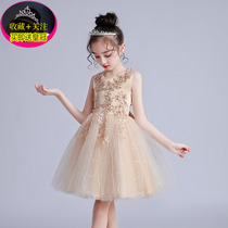 Girls summer dress wedding dress children 7 girls 6 foreign princess show fluffy mesh skirt 12 years old