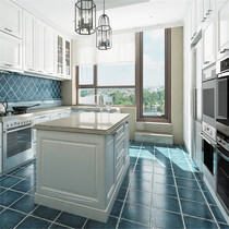 Blue lattice wall tiles Bathroom tiles 300X300 Kitchen non-slip floor tiles Wear-resistant balcony floor climbing wall tiles