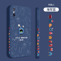 Apply Apple x mobile phone shell new small monster iPhonex side xr liquid xsmax silicone xmax female section couples protective sleeve cartoon male creative personality full package anti-fall