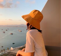  Japanese sunscreen hat summer wild literary sun hat ins net red strap fisherman hat female sun hat tide