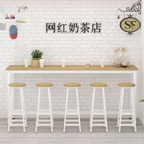 Bar table home high table restaurant coffee milk tea shop table and chair small balcony table long table narrow bar table against wall