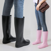 High Cylinder Soft-bottom Rain Shoes Women Waterproof Non-slip Adults Light Rain Boots Summer Fashion OUTSIDE WEARING LONG BARREL TRANSPLANTING WATER SHOES