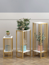 High-End flower stand for green shelf living room TV cabinet next to green plant indoor floral shelf floor standing