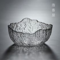 Hammer pattern Japanese heat-resistant glass tea wash large wash cup pen wash basin Built fruit plate basin Kung Fu tea accessories