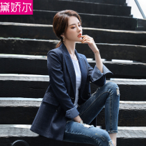 2022 Autumn Winter Gale Small Suit Jacket Woman Fashion Temperament 100 Hitch Career Black Loose Casual Female Style Suit