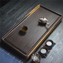 Ebony tea tray Kung Fu tea set Tea tray Household bakelite rectangular tea sea whole solid wood simple drainage