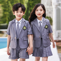 Childrens clothing primary and secondary school uniforms kindergarten class uniforms summer shirts vest three-piece academic style graduation photos
