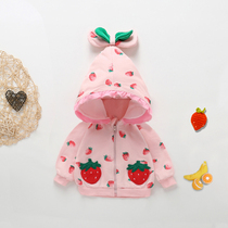 Newborn Baby Coat Spring Autumn Spring Clothing Pure Cotton Baby Spring Clothing Little Girl Ocean Gas Early Spring Children 1 Year Old 2 Years Old