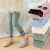 Girls leggings Little girl baby cotton spring and autumn thin conjoined nine-point childrens pantyhose