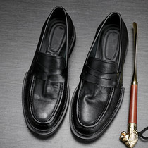 Leather shoes mens Korean version of the trend summer mens breathable business formal shoes Mens British casual shoes Pedal loafers