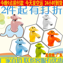Children cartoon taps Colour small elephant hot and cold ceramic taps washbasin Kindergarten table basin tap