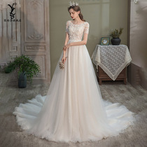 Light Wedding Bride wedding 2021 New temperament dress large size tailing Super fairy dreamson pregnant woman simple