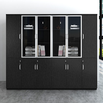 Guangzhou wood filing cabinet plate with lock information cabinet file cabinet floor cabinet office bookcase with glass