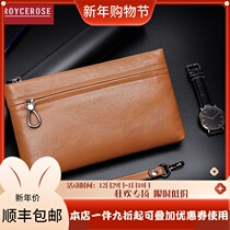 Lightweight brand leather handbag men's fashionable clutch bag large capacity envelope bag casual handbag