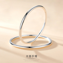 Jin Liufu 999 sterling silver bracelet female aperture simple solid silver bracelet light luxury silver bracelet silver ornaments Tanabata gift