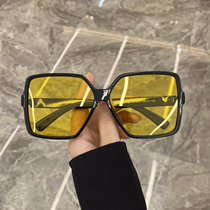 Extra large frame box sun glasses Korean version of small red book net red sunglasses female round face anti ultraviolet polarized sun glasses tide tide