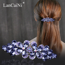 Hairpin back of the head hair hair headdress Korean semi-tied hair Crystal rhinestone mother medium top clip spring clip horizontal clip