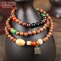 Original ethnic style handmade antiquity Joker accessories personality Bodhi multi-layer bead bracelet bells hand string female