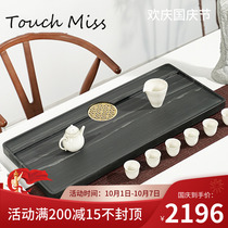 TOUCH MISS natural Wujin Stone tea tray Chinese retro style home office simple black gold stone tea table