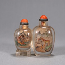 Colored glaze tiger picture double snuff bottle H-6058