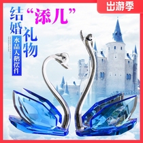 High-grade European Crystal swan ornaments to send friends creative wedding gifts wedding gifts living room home decorations