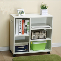 Simple bedroom Bedside table Removable bookcase with wheels Locker Storage cabinet Bookshelf Small bookcase shelf