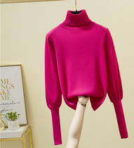 High neck knitted sweater base shirt women inside spring and autumn new foreign knit sweater autumn winter Joker coat ins tide