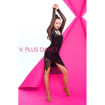 V PLUS DANCE high snow Latin DANCE uniform female tassel lace dress with chest pad