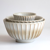 Miyake family Japanese handmade coarse pottery large bowl soup bowl Noodle bowl Jingdezhen household Zen noodle bowl Vegetable salad bowl