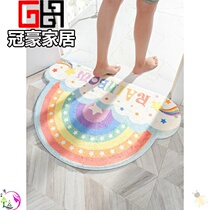 Bathroom floor mat semi-circular bathroom non-slip mat super absorbent hair door anti-fall toilet toilet door