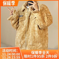 NEIGBORL Tide brand corduroy lapel double-sided wear autumn and winter coat men and women casual lamb wool cotton clothes couples
