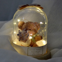 Evergreen flowers full of stars Bear Gift Boxes Glass Hoods Refreshing Flowers Dry Flowers Send Girlfriend Birthday Valentines Day Gifts