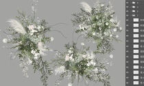 White-green hipster wedding floral material psd layered format hand-painted renderings design spring and summer Natural Wedding
