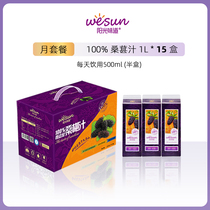  Sunshine flavor 100%mulberry juice 1000ml 15 bottles monthly package Additive-free high-concentration juice