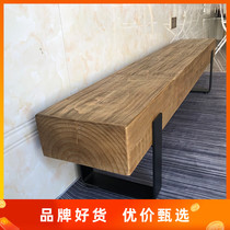 Solid Wood TV cabinet log simple retro creative long bench home shoe stool hotel shopping mall rest stool