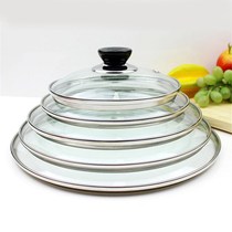 Lid 14-36cm22 Tempered glass lid 28cm with handle Suitable for electric hot pot steamer lid Universal