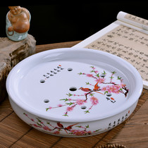 Single master teacup Jingdezhen ceramic Kung Fu Tea Drinking tea about double insulation cup Teapot tea tray set Household