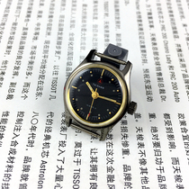 Original inventory Liaocheng watch factory Taishan brand black shell black face red label Lady manual mechanical watch send strap