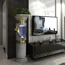 Cylindrical acrylic fish tank aquarium living room lazy modern light luxury goldfish tank household free of change small water medium