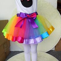 2018 New Fashion Kids Girls Mini Rainbow Skirt Lovely Sweet
