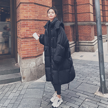 Black cotton-padded clothes womens length 2021 Winter new Korean loose student ins tide down cotton-padded jacket