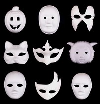 Hand painted mask drawing white pulp kindergarten diy handmade material white blastocky colour prom Halloween facebook
