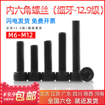 EG fine teeth 12 9 grade high strength black hexagon socket head cylinder head bolt M6M8M10M12mm