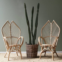 Life Master Furniture Morocco Vintage Chair Vintage Natural Handmade Vines Weave Single Chair Rattan Chair