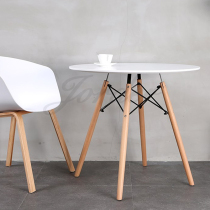 Nordic modern fashion Eames kitchen dining table Office desk Meeting table Assembly solid wood round small coffee table