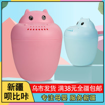 Baby cartoon shower shampoo cup baby bath bath spoon water scoop children shampoo Cup plastic water scoop toy