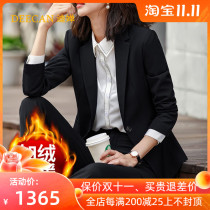 High-end custom professional suit female 2021 autumn and winter New plus velvet thickened fashion temperament sales department work clothes